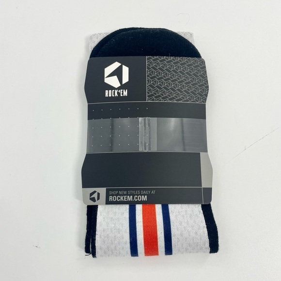 NWT Auburn University Auburn Tigers Men’s White Socks Rock’em Crew Socks - Picture 4 of 4